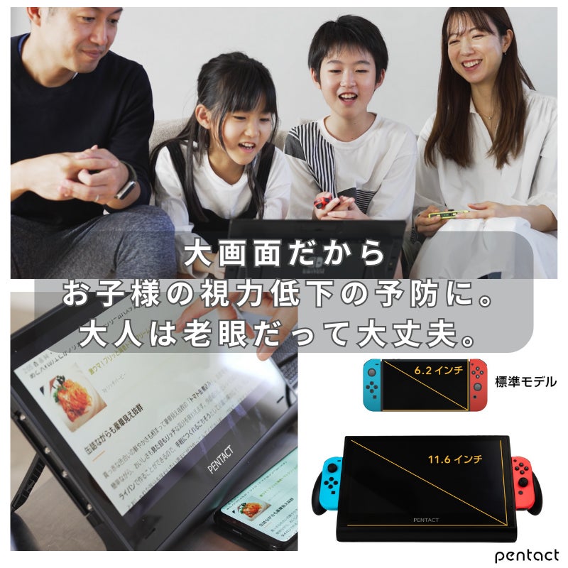 大画面でゲームを進化！Switch対応11.6