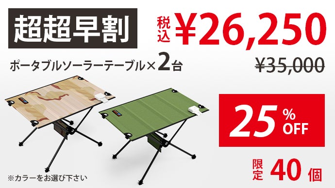 ソーラー発電 折りたたみテーブル 30W 防水耐候 新品未開封-1 ソーラー発電 折りたたみテーブル 30W 防水耐候 新品未開封-0