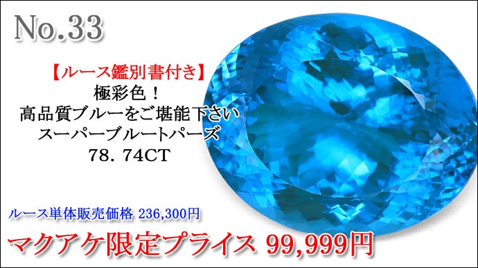 全て特大サイズの1点物！11月の誕生石天然高品質ブルートパーズが大量 