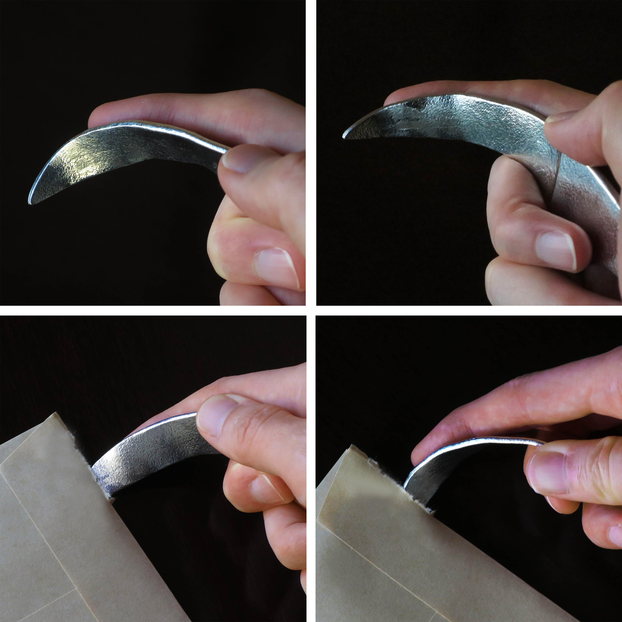 刃先を曲げられる、錫製の優しいペーパーナイフ！段ボールカッター