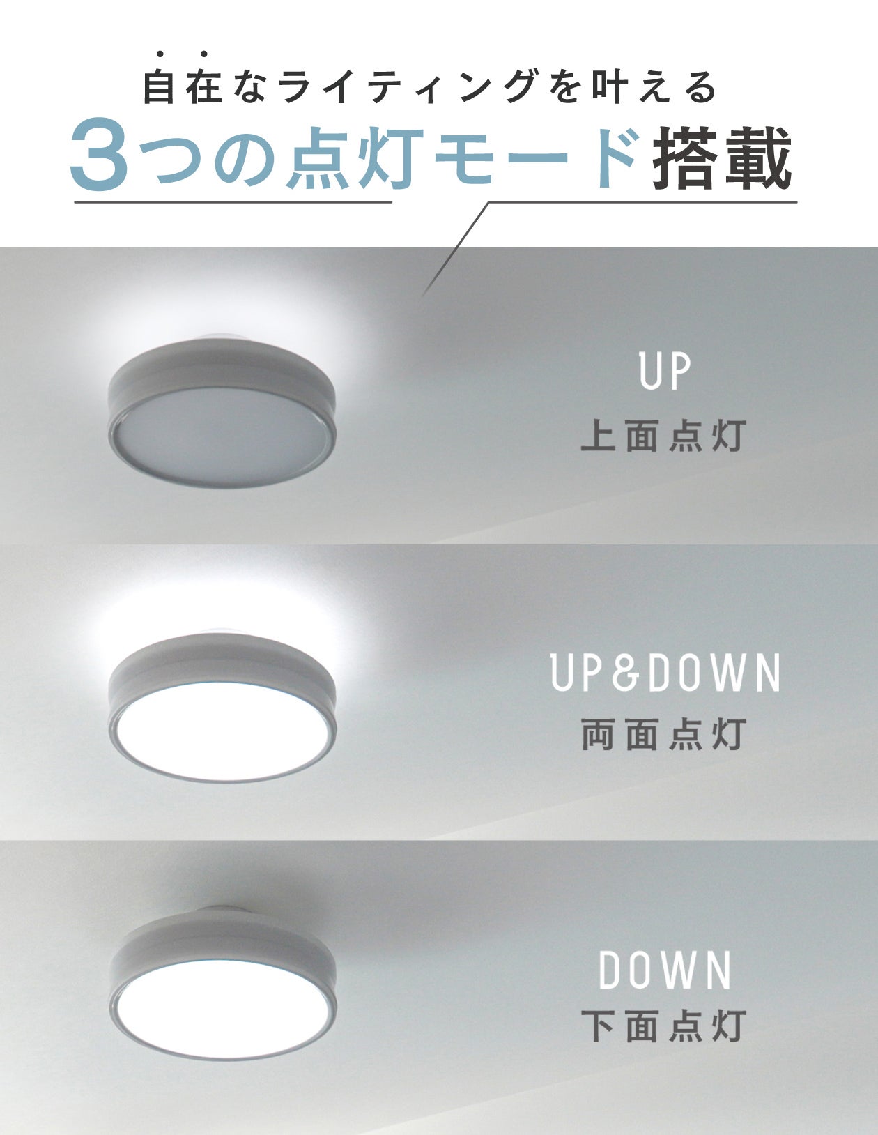 間接照明にもなる3way点灯】スマホや声で操作できるLEDシーリング
