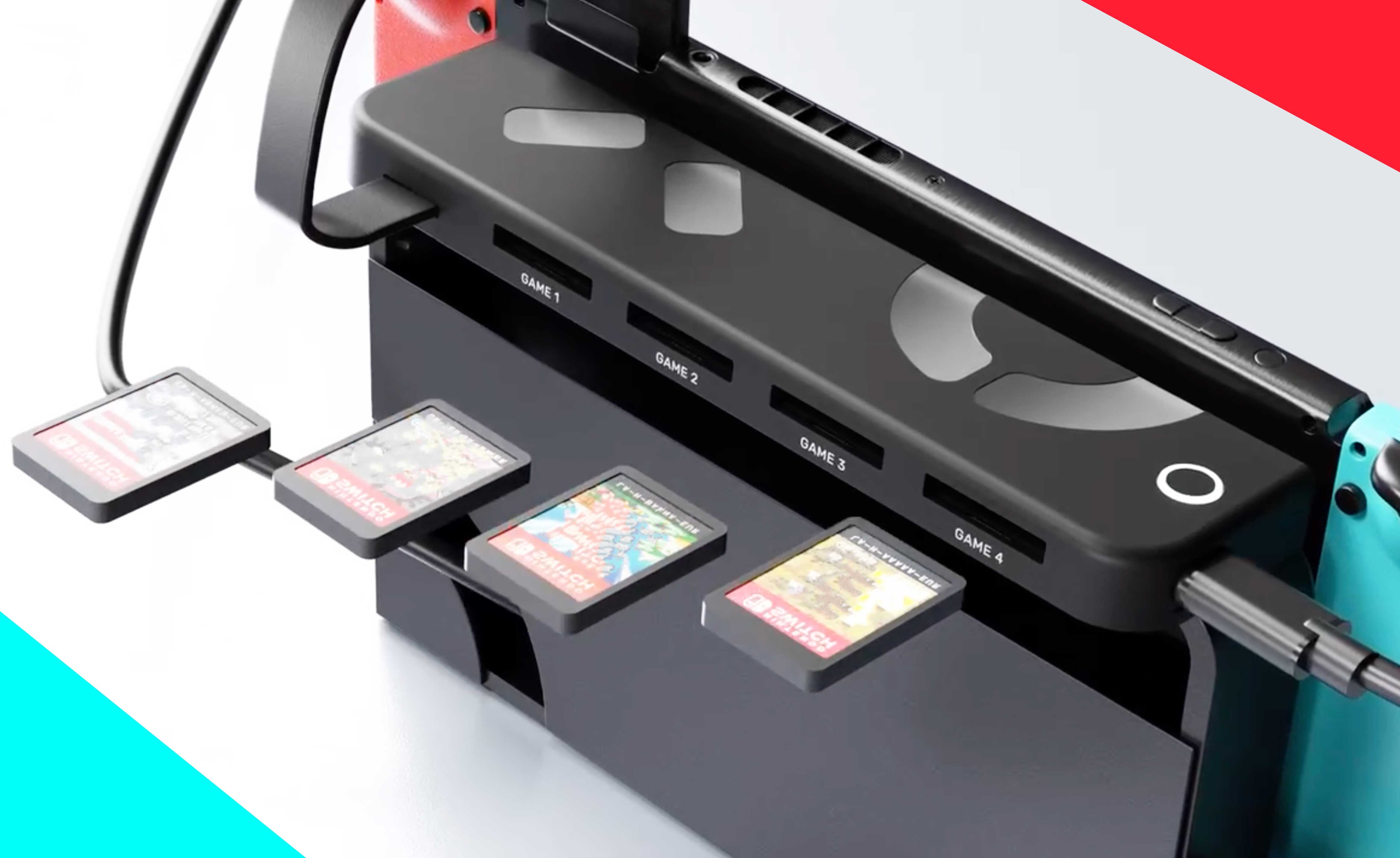 Switchソフト4つ　オマケ付き Nintendo Switch ゲームソフト切り替えカードリーダー」Makuake