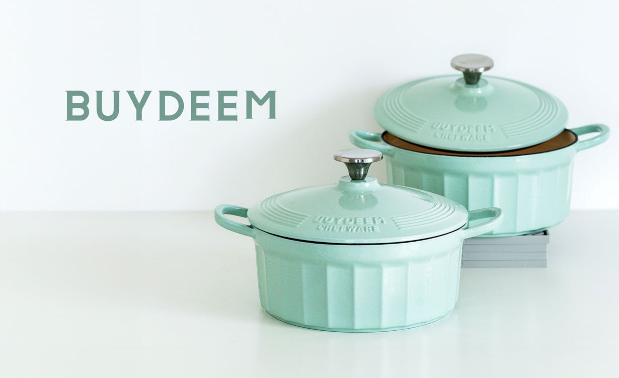 BUYDEEM　ホーロー鍋　セラミック容器　コージーグリーン　未使用品 新しいキッチン・日用品・その他 - BUYDEEM ホーロー鍋 セラミック容器