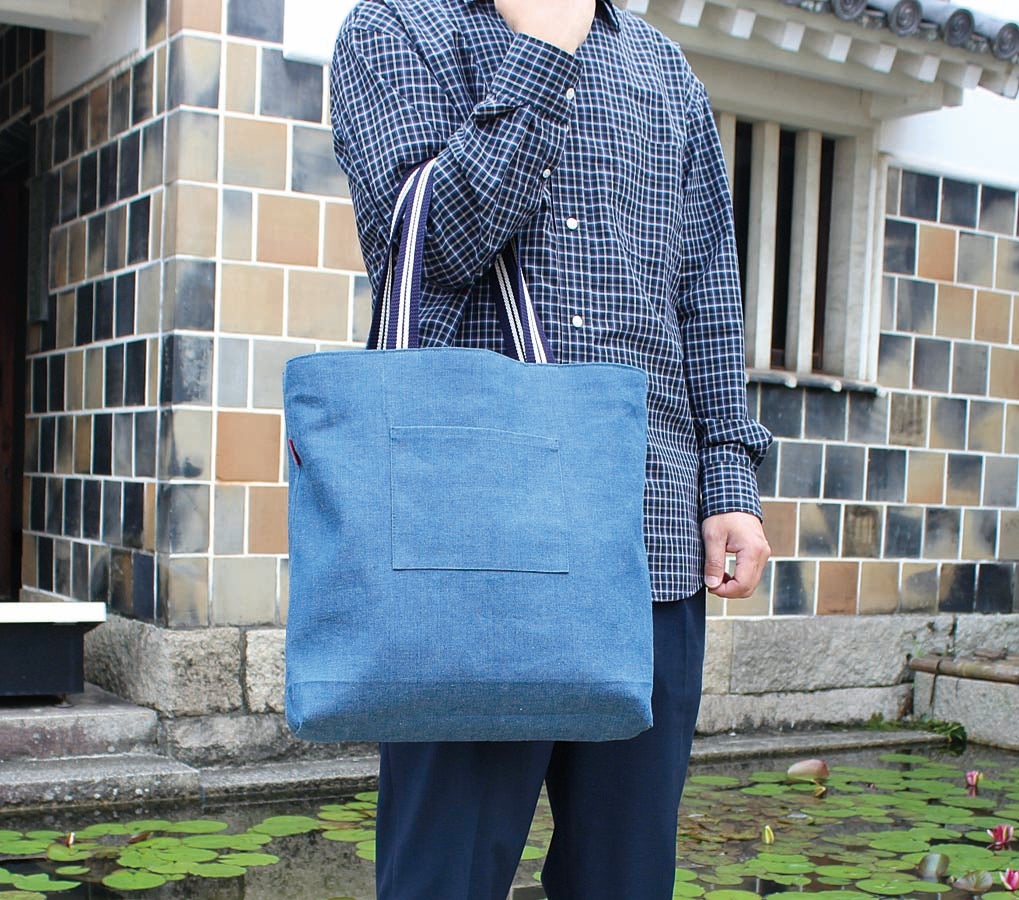 Makuake｜【倉敷デニム】鳥獣戯画×葛飾北斎のレーザー彫刻デニムバッグ