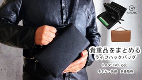 鞄から財布はもう出さない！大人のための本革便利ダブルファスナー２wayバッグ