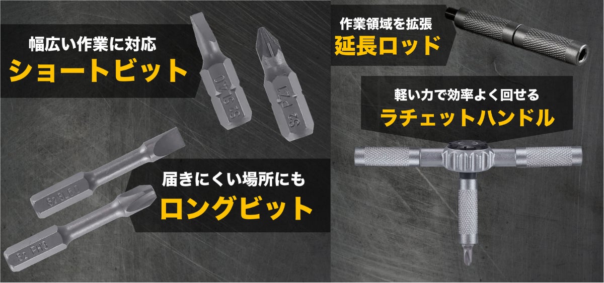 内蔵ハンドルで回しやすい！18ビット収納式ドライバー【SYMTIK S1