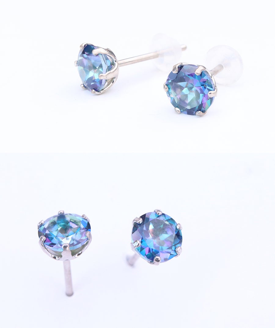 ブルーミスティックトパーズ ピアス 夜空を彩る光の芸術 幻想的で美しい「オーロラブルー」のミスティック