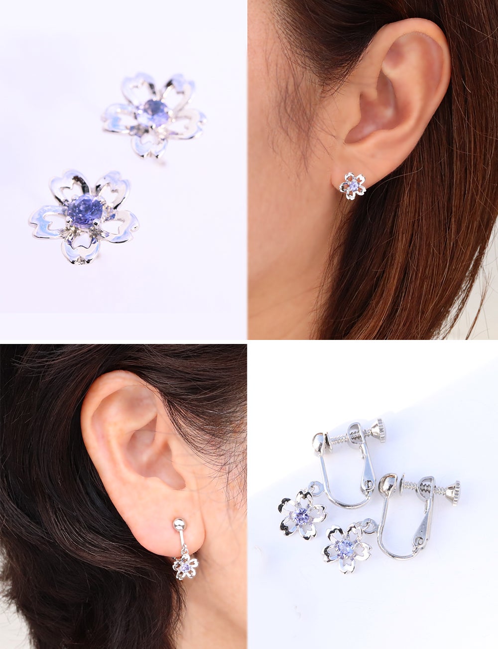 新作ピンクシラーが綺麗なブラックマザオパと水晶ダブレットピアスチャーム 新作ピンクシラーが綺麗なブラックマザオパと水晶ダブレットピアス