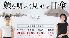 顔が明るく見えるカラーコーティング。新発想のショート日傘「Paraffi」