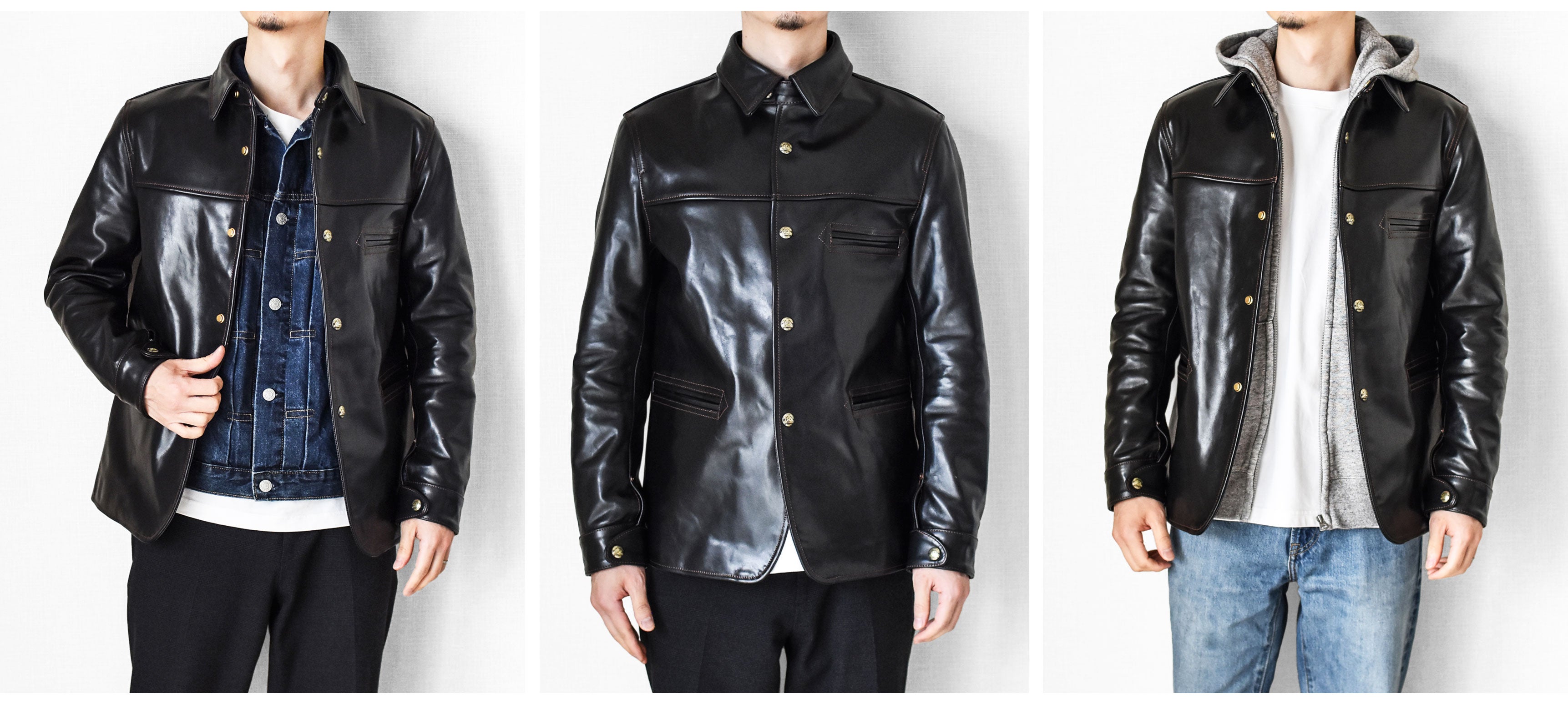 1920年代のワークコートを現代に・至高の茶芯馬革レザージャケットを4