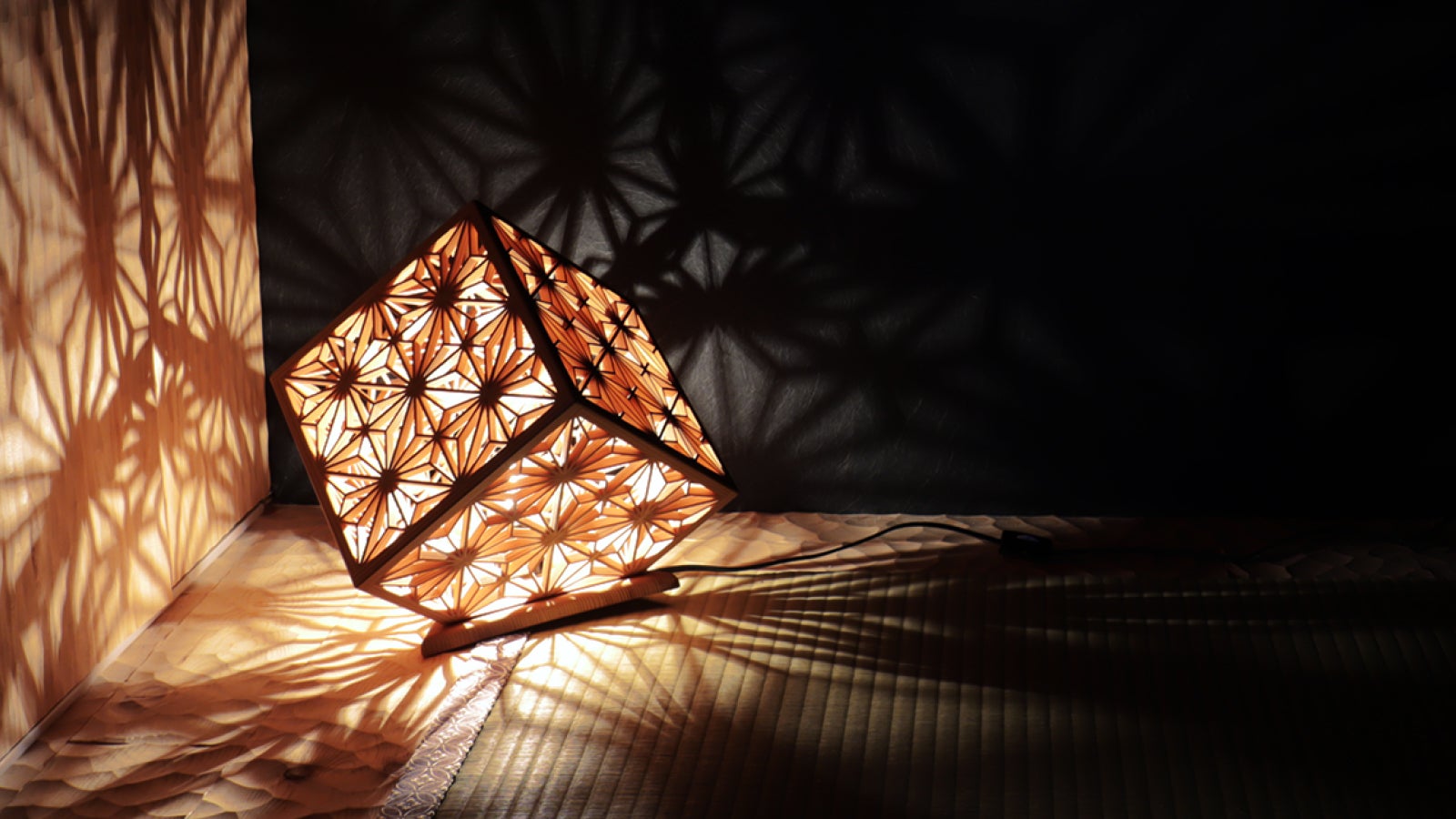 職人による手作業⭐︎希少】組子灯り（角麻洋風） 照明/モダンスタイル