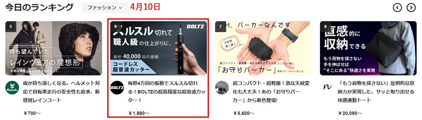 Makuake｜毎秒4万回の振動でスルスル切れる！BOLTZの超高精度な超音波 