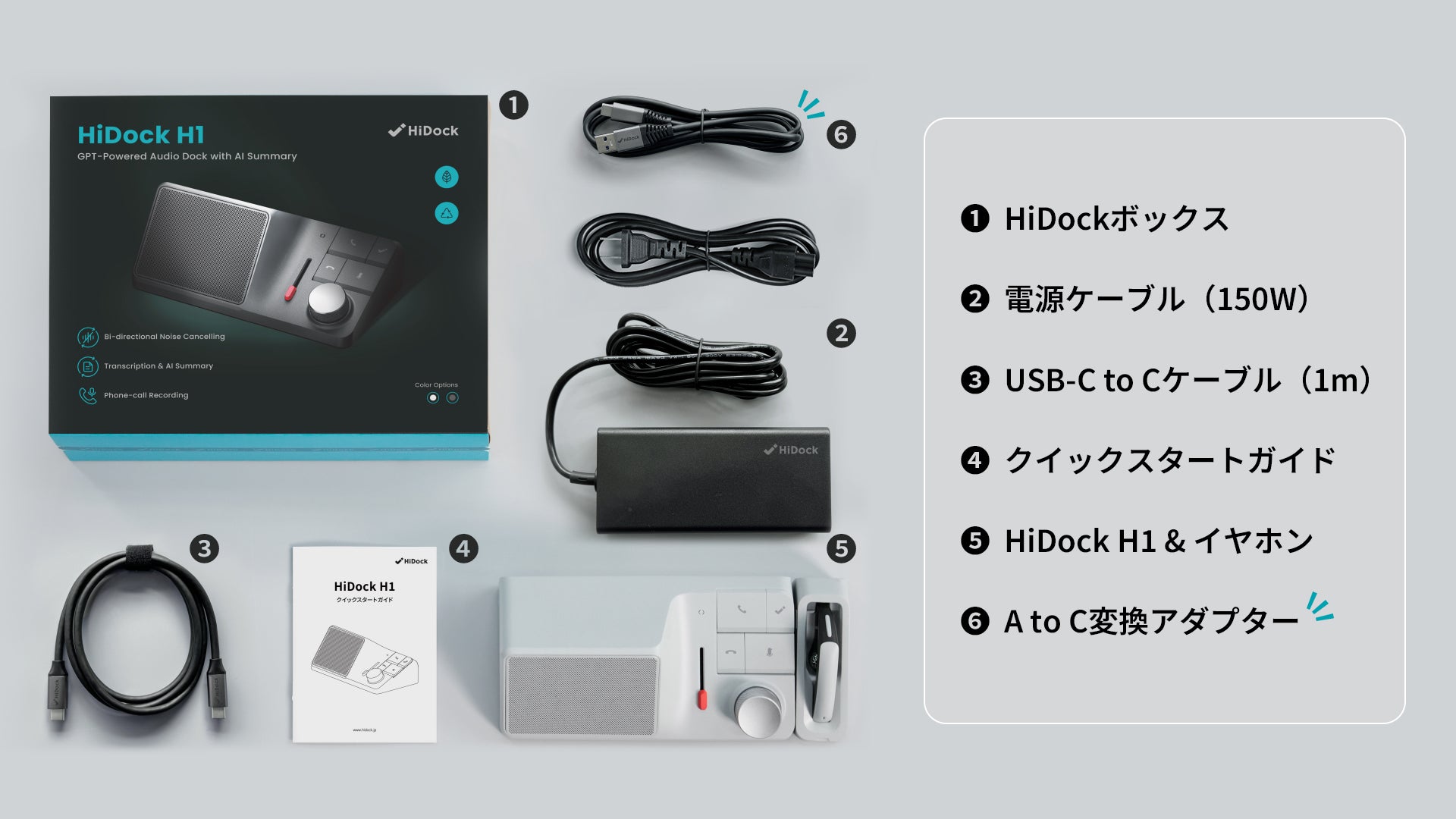 ChatGPT連携AI要約作成＋11in1オーディオドック｜HiDock H1