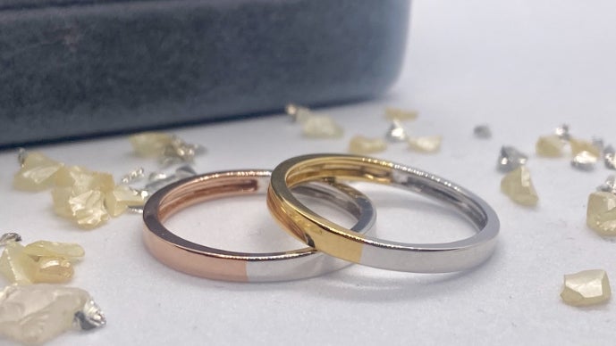 新作2wayリング】K18ゴールド×プラチナのオシャレな地金リング