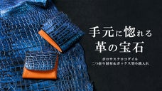 クロコダイルを贅沢に使用！コンパクトでスタイリッシュな2つ折り財布と小銭入れ