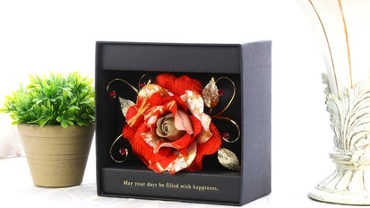 日本の造花職人が作る 母の日の薔薇withスワロフスキークリスタル