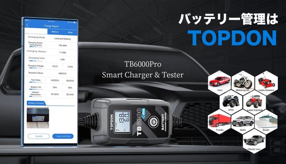世界第1位の自動車保有率の国アメリカ発！バッテリー充電・復元の革新 TOPDON