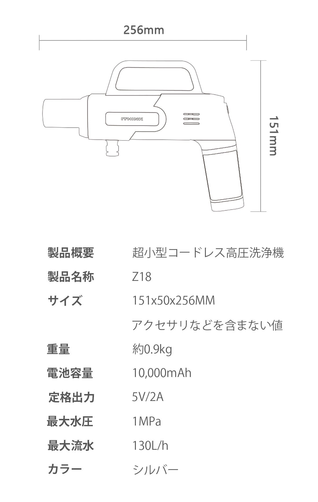 これぞプロ級の洗浄力】水道&コンセント不要の超小型コードレス高圧