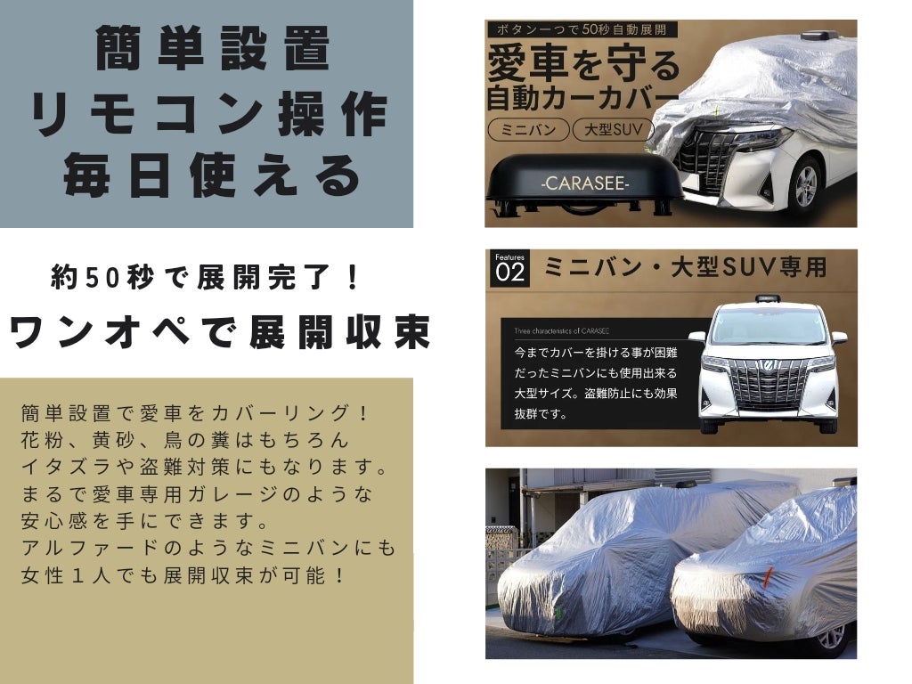 愛車を盗難や汚れ、傷から守る！ミニバン、大型SUVに特化した自動開閉
