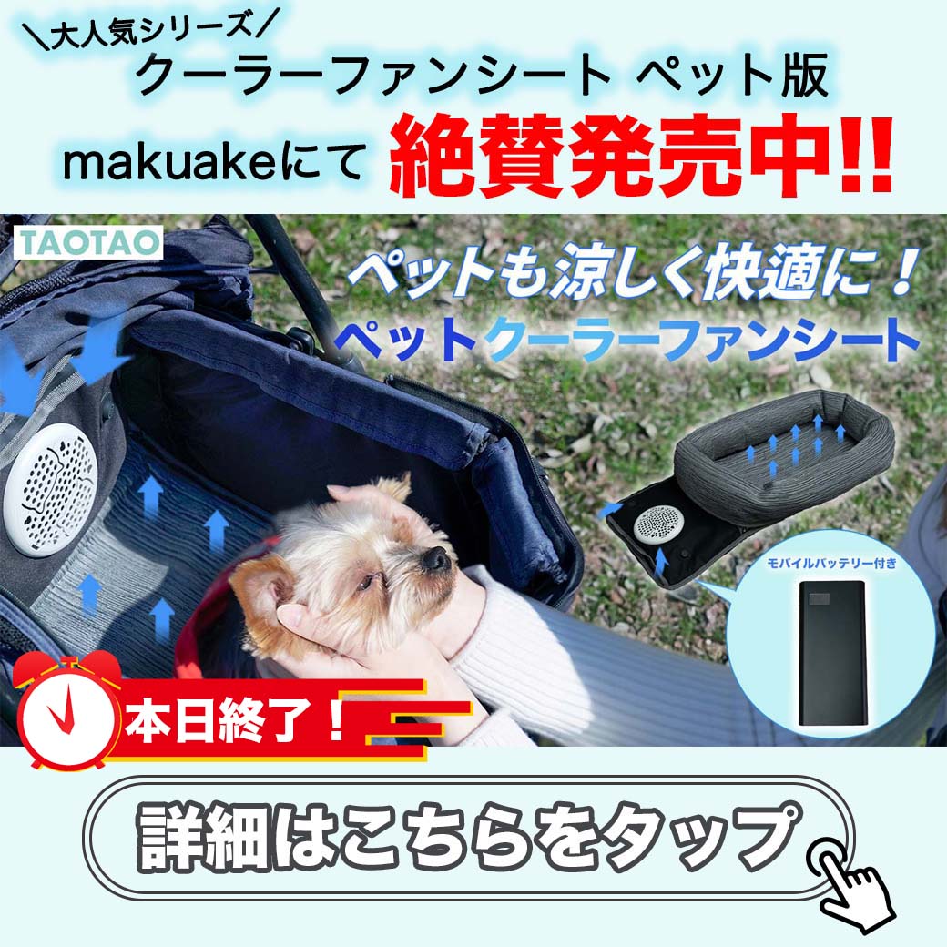 暑い時期のお出かけも快適！20時間稼働のバッテリー付きペット