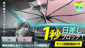 【１秒開閉！】らくらく装着★2色展開車用サンシェード！夏の日差しを強力ブロック！