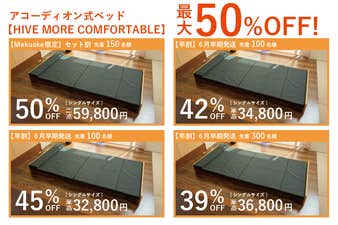 HIVE MORE COMFORTABLEアコーディオン式ベッド シングルサイズ 驚きの最薄10cm!お部屋の空間を有効活用。進化した