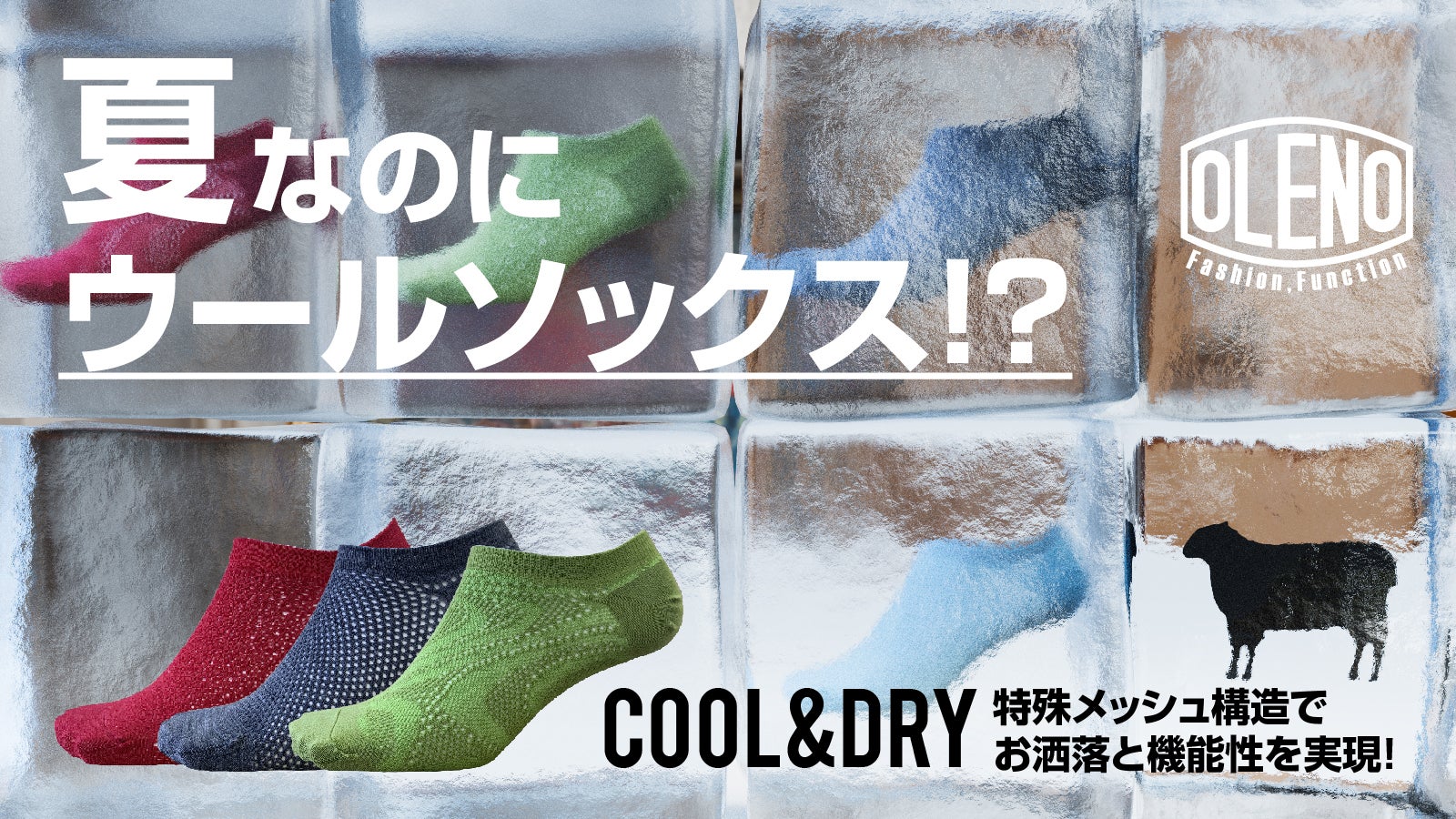 OLENOが夏の足元をWOOLと特殊編地で快適な履き心地のデイリー靴下を