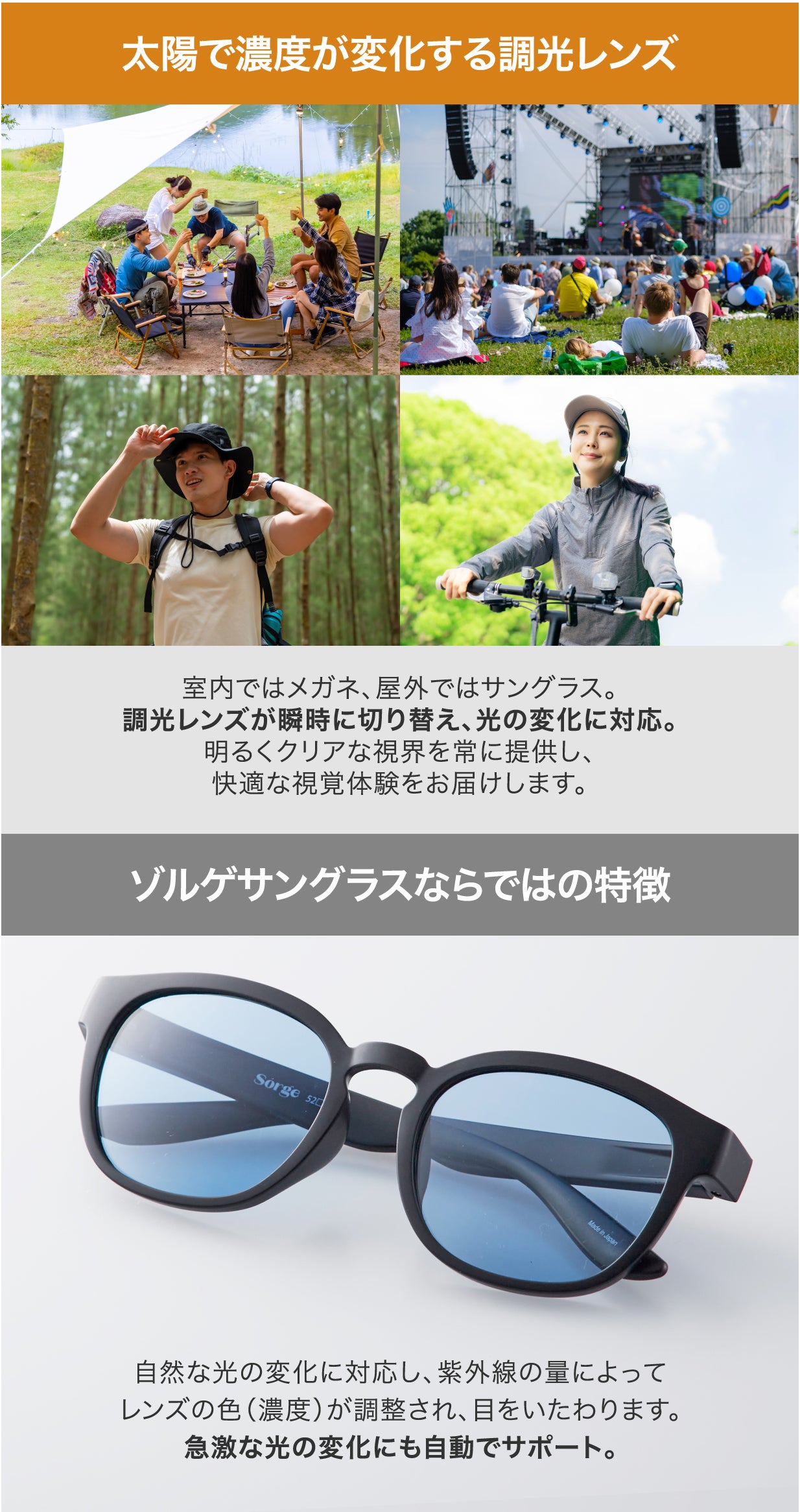 メガネの鯖江発！【偏光・調光・UV一体】アウトドアに最適化された 