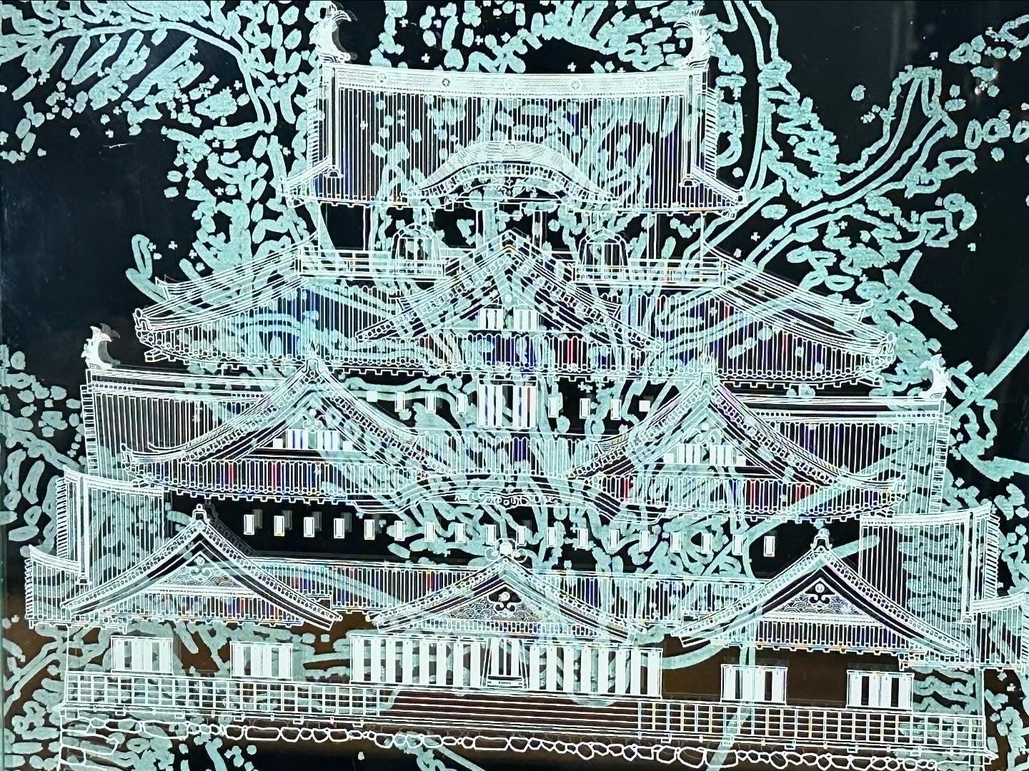 インテリアモダンアート】高級感あるレーザー彫刻 2D CADアート絵画