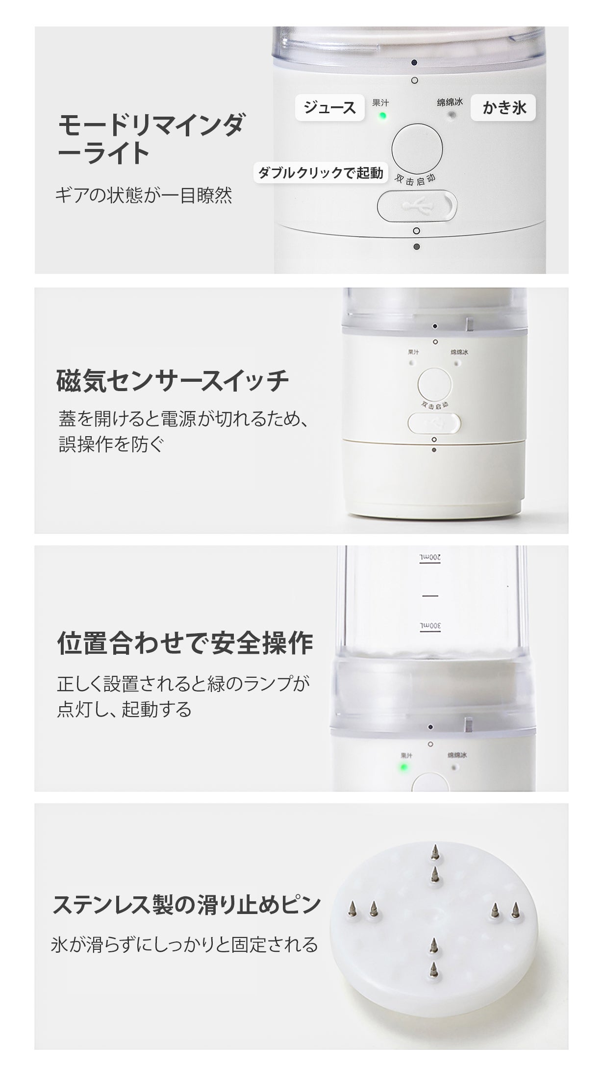 多機能ワイヤレスジューサー&かき氷機 2秒で完成！？ジューサーと一体化の「ワイヤレスかき氷機」登場