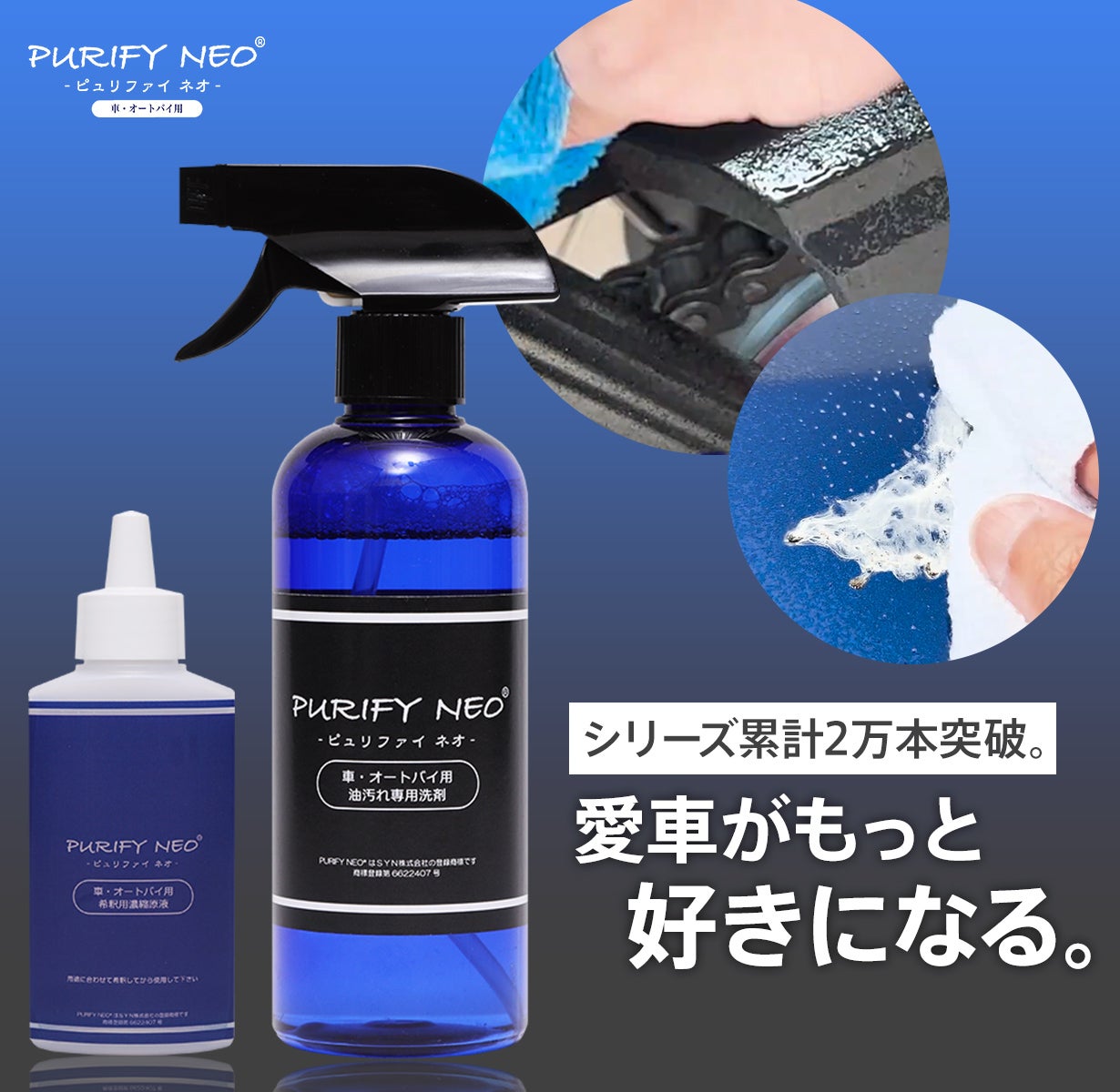 2万本売れた洗剤がバイク用に！拭き取るだけ！バイクを傷めず汚れを