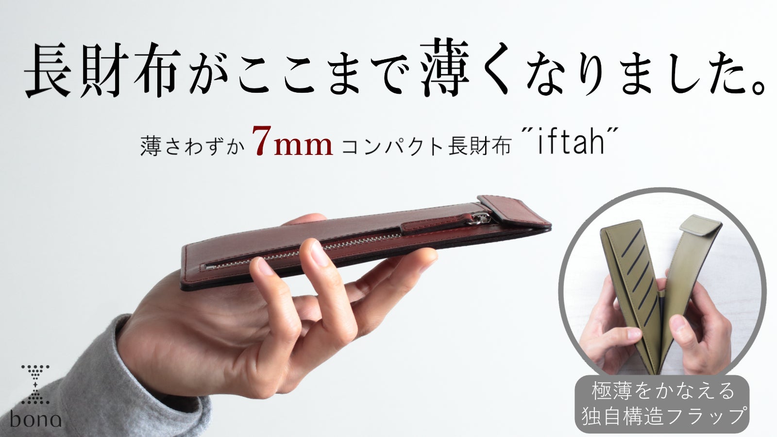 新品　残り１点　長財布　burgtan　一部スレあり　69VV530 最小サイズ」ではなく「最適サイズ」の薄型長財布 “iftah