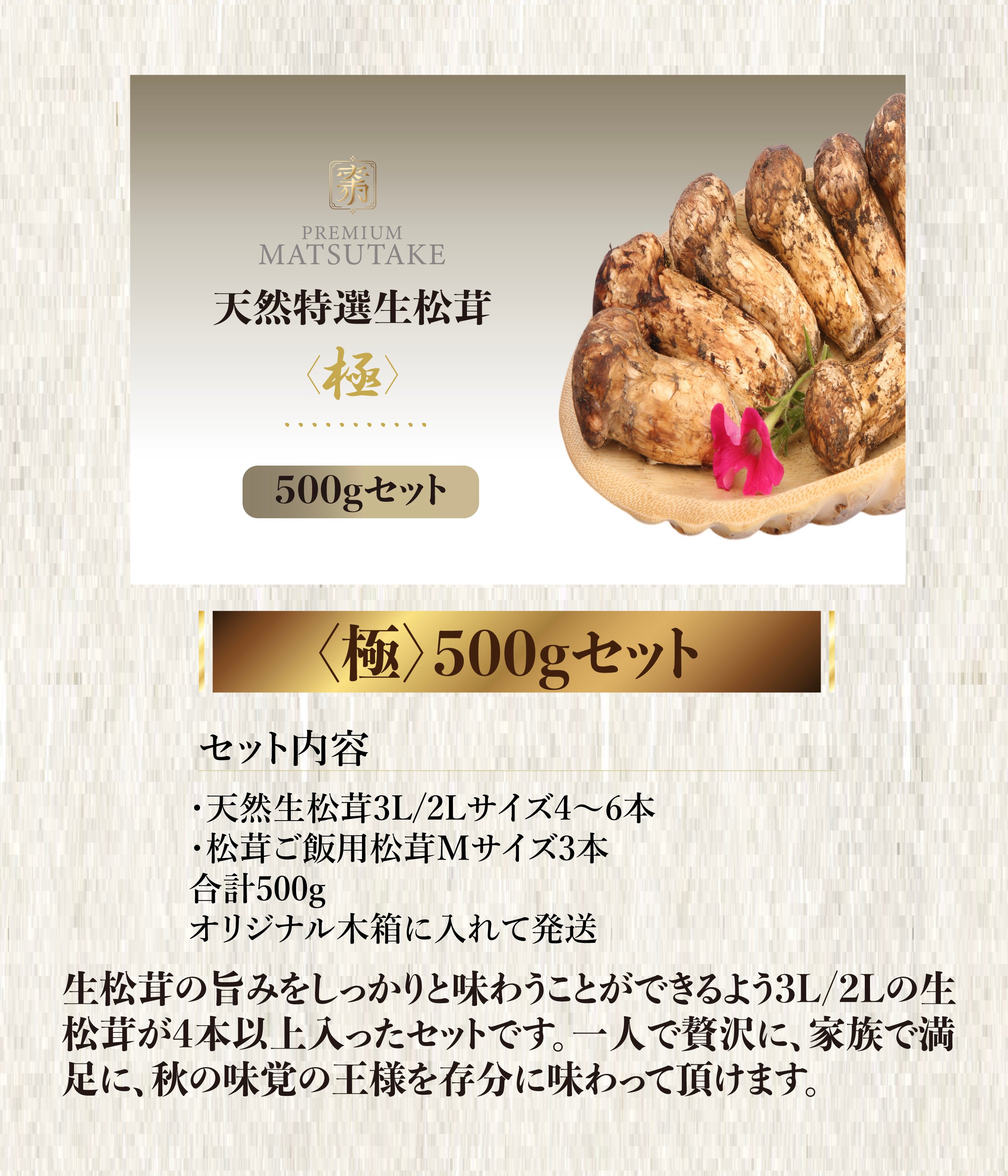 世界最大級の松茸産地から専用ルートで直送。元青果商社プロがお届け