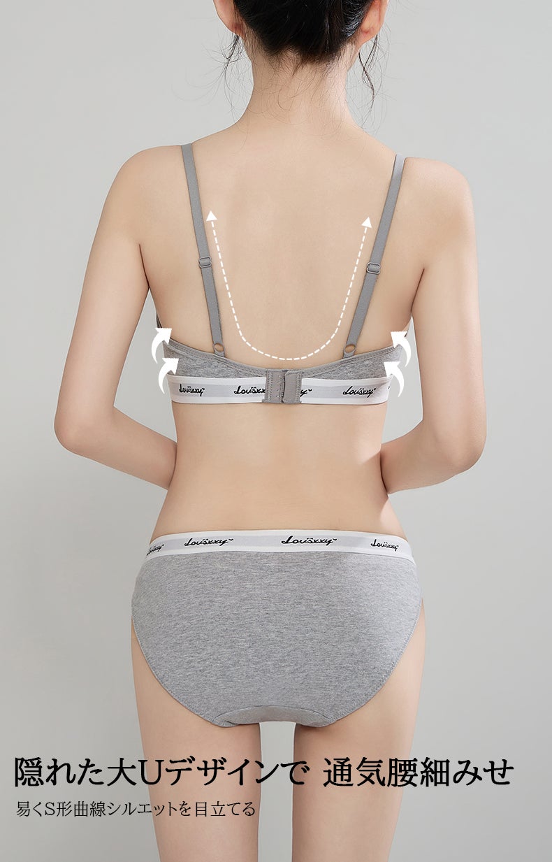 フィット感抜群！！】クールでセクシーノンワイヤブラジャー＆ショーツ