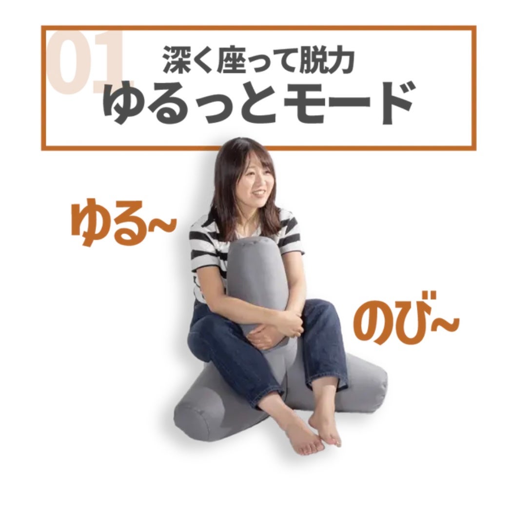 座るだけで筋肉活動量8倍！】ゆる筋トレビーズクッション -Tetra Hug