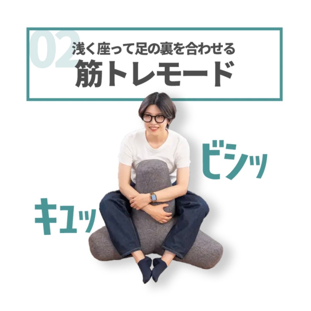 座るだけで筋肉活動量8倍！】ゆる筋トレビーズクッション -Tetra Hug