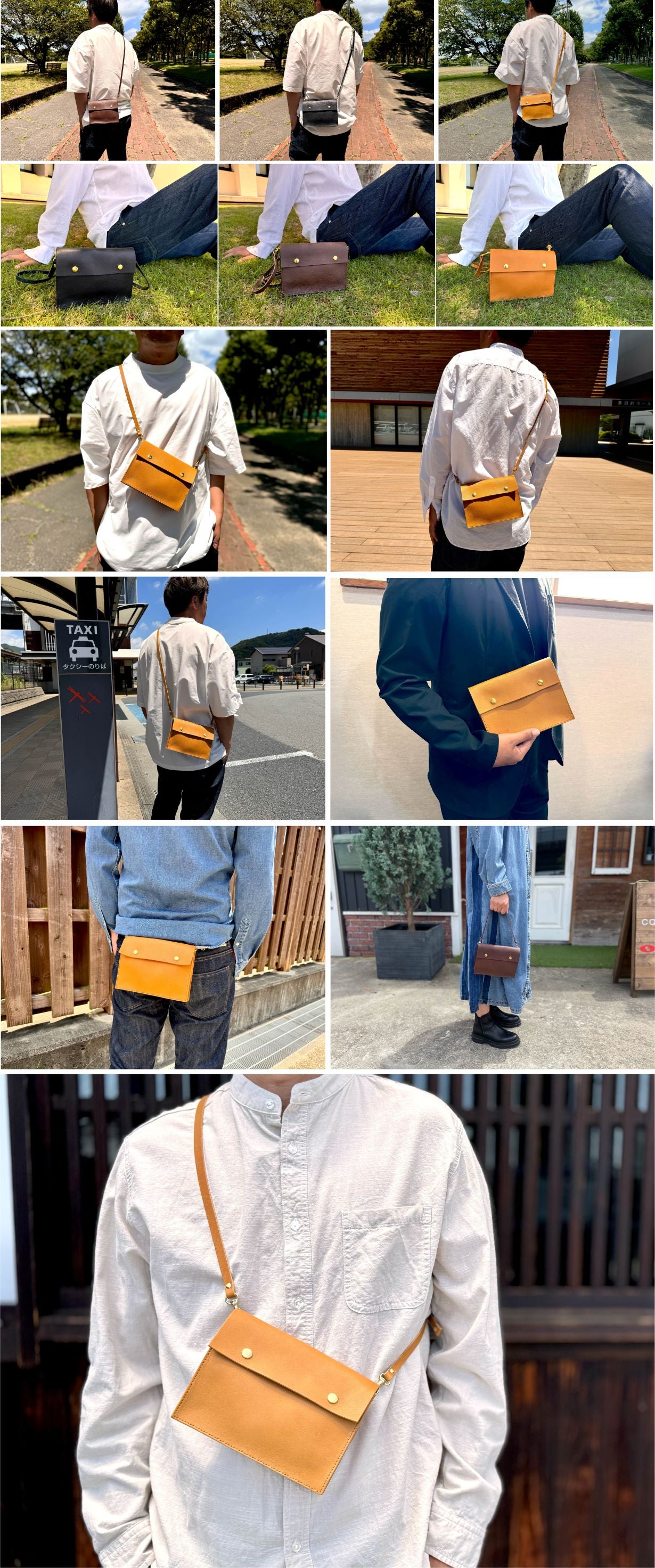 これ1つでお出掛け】財布とスマホポーチの融合。「ヌメシュリンク革