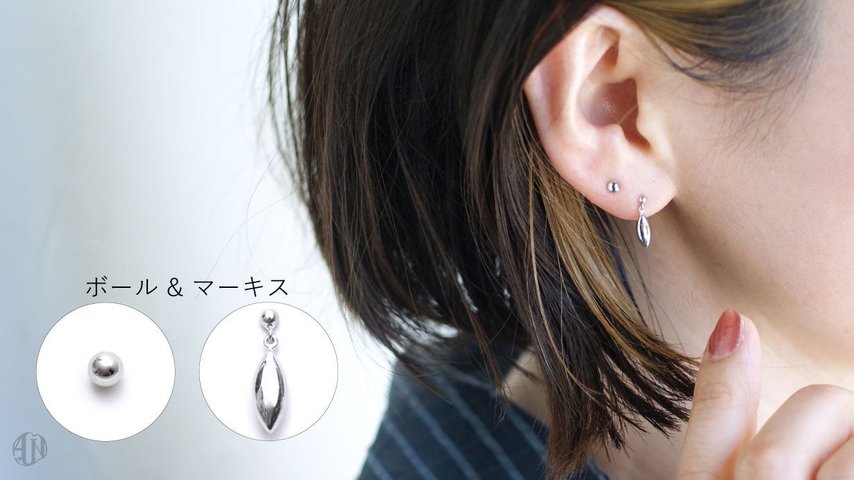 L&Co. Pt900 フープピアス 1mm幅×10mm（L&Co (エルアンドコー