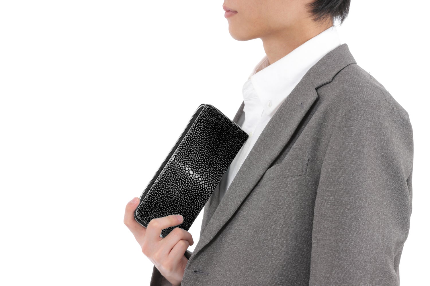 美品/エイ革/オニキス/編み込みレザー‼️ Amazon | スティングレイ ガルーシャ エイ革 編み込み加工 ネイビー 藍