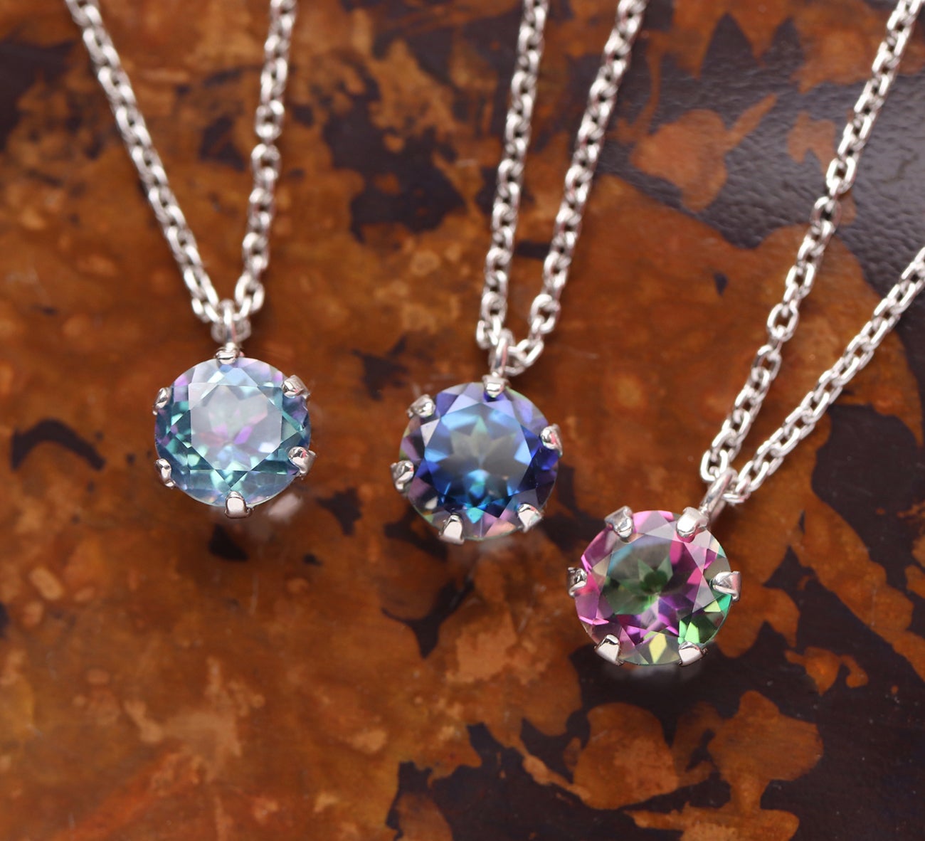 天然 ミスティック トパーズ ネックレス ピアス セット レディース 天然石 お守り 多彩な色合いの魔法の宝石幻想的で美しいミスティックトパーズ