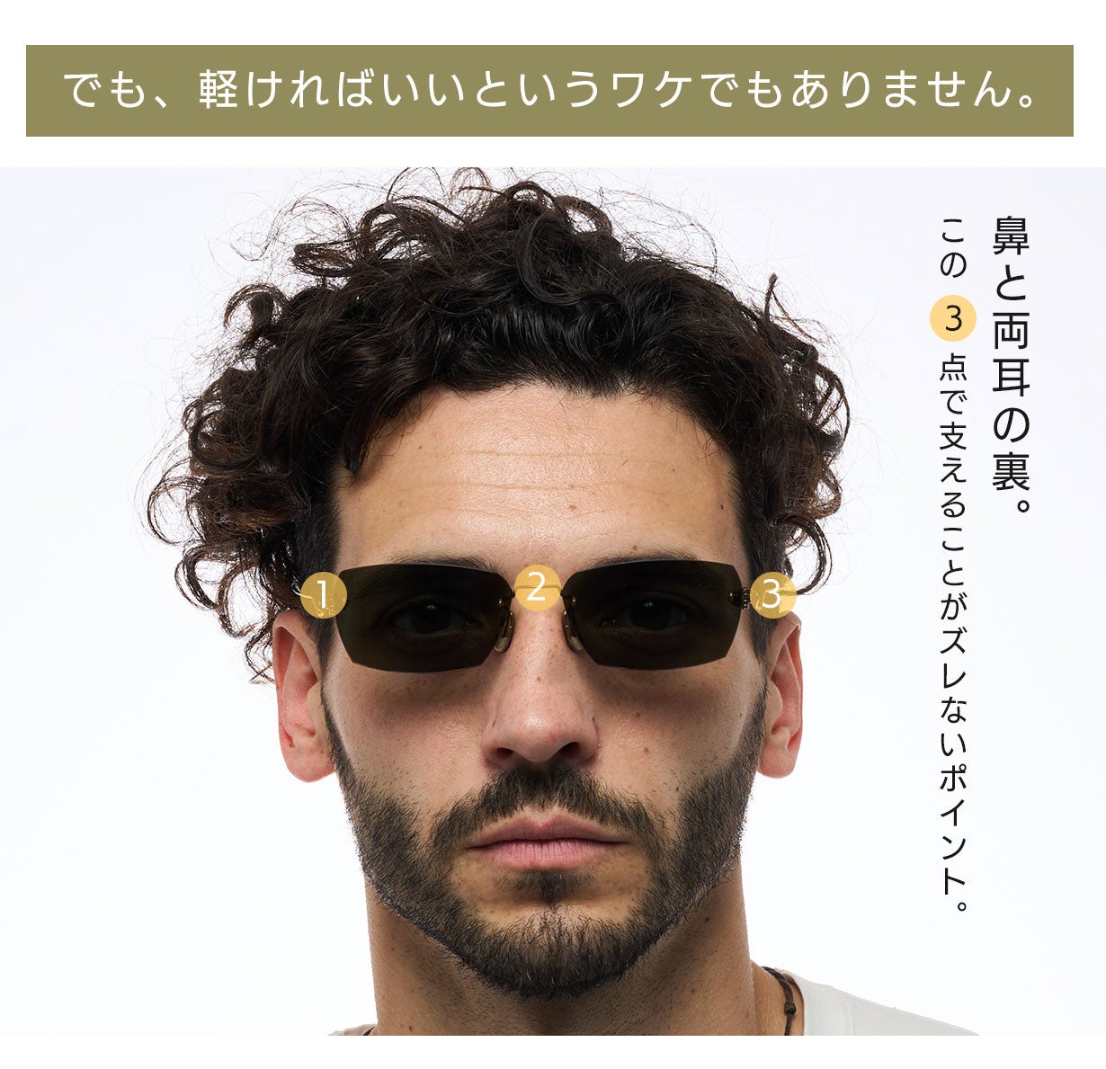 超軽量15g】チタンフレームが顔にフィット！掛け心地を極めた調光