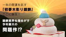 初夢といえば一富士二鷹三茄子！ 大人気の木彫り鏡餅が御利益満載、夢の鏡餅に！