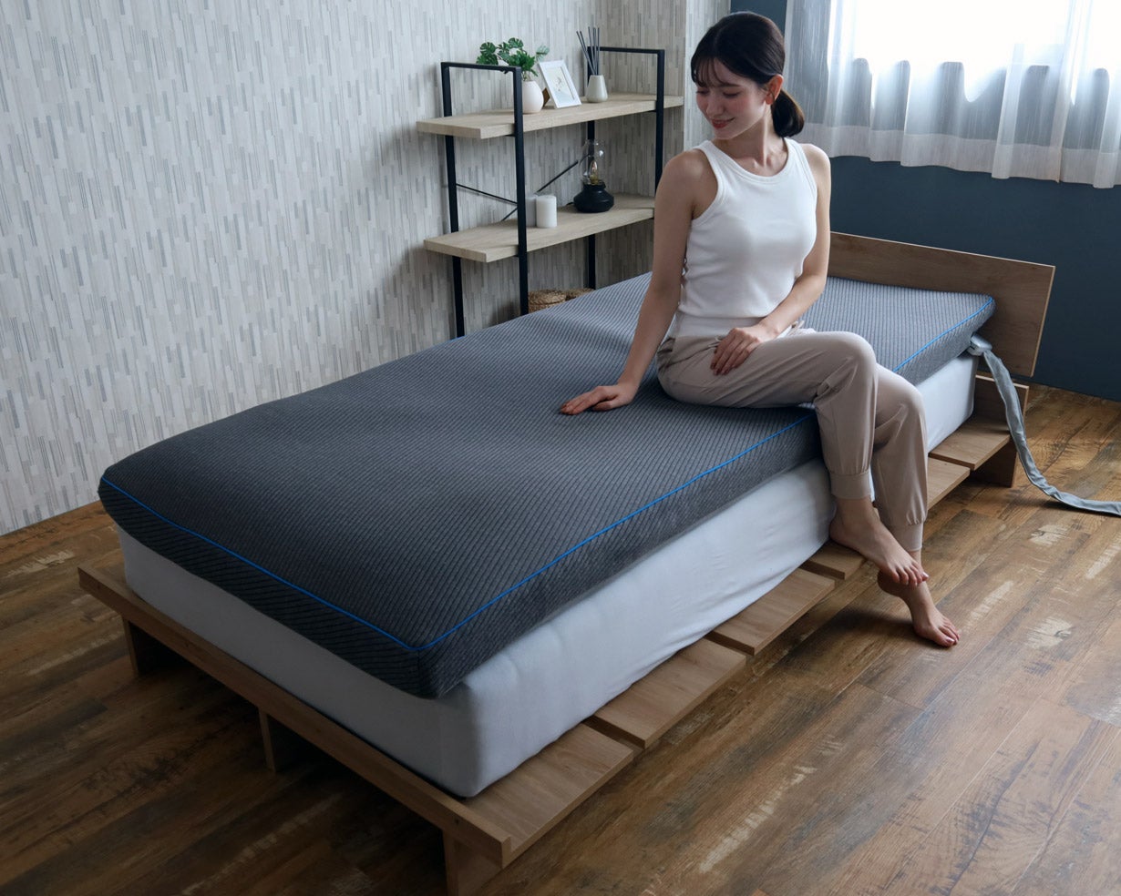 寝ながらストレッチの新しい寝具。睡眠環境を整える動く