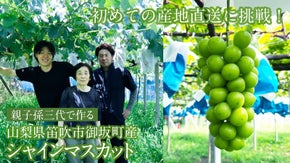 初めての産地直送に挑戦！親子孫三代で作る「山梨県御坂町産シャインマスカット」