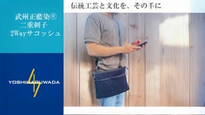 「武州正藍染二重刺子」経年美化の楽しみ2wayサコッシュ(Sacoshe)