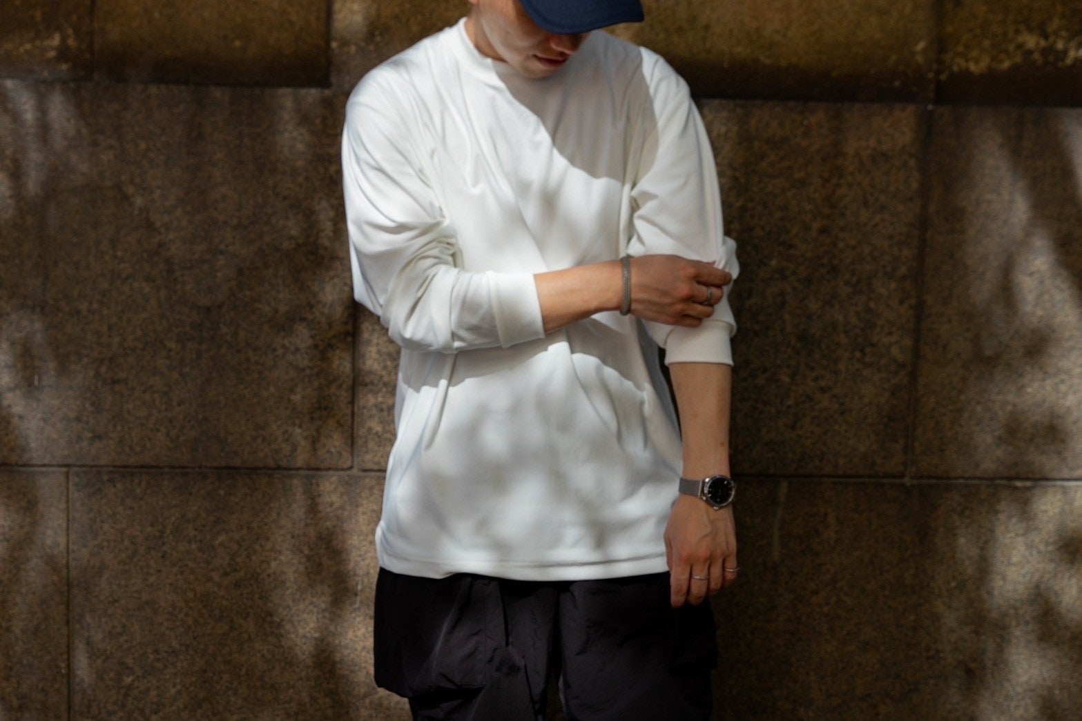 白ロンT 帽子 Gramicci（グラミチ） ロンT Tシャツ 長袖 メンズ ポケット ( Pocket L