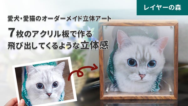 ペットとの思い出を新しい形で残せる！完全オーダーメイド立体アクリル肖像画誕生！