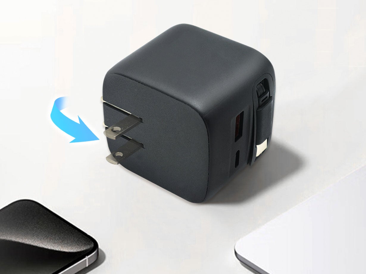 革新デザイン＆ケーブル完全収納」出張も日常も一台で、すべての充電