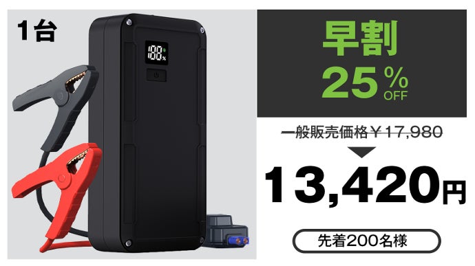 緊急時の不安解消!PD100W&QC20Wサポート新世代ジャンプスターター 緊急時の不安解消!PD100W&QC20Wサポート新世代ジャンプスターター