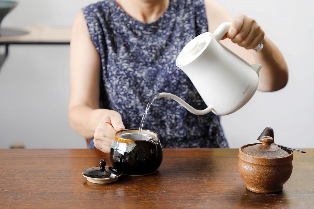 唐津粗土焼 珈琲急須ポット型 コーヒー、茶道具なら伝統色柄唐津がお